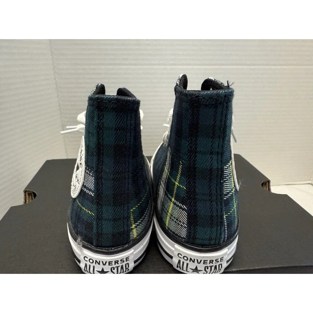 New Converse Chuck Taylor All Star Plaid High Tops Youth Sz 12 Lace Up Stars